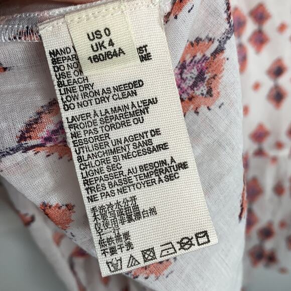 FREE PEOPLE Womens Cha Cha Tiered Cotton Midi Patterned Printed Skirt Size 0 - Picture 8 of 9